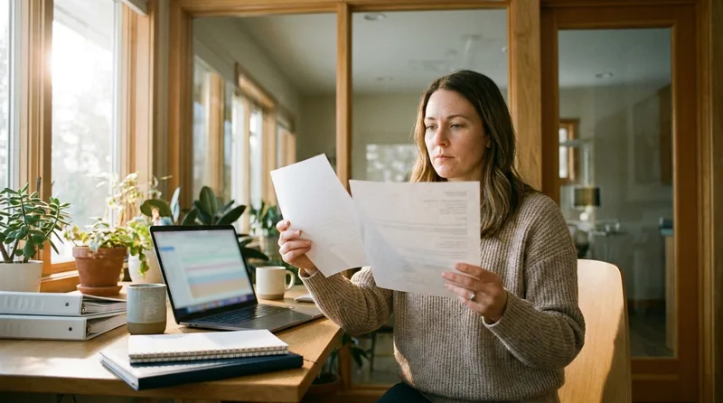 Dental office manager comparing side-by-side performance reports for two phone systems