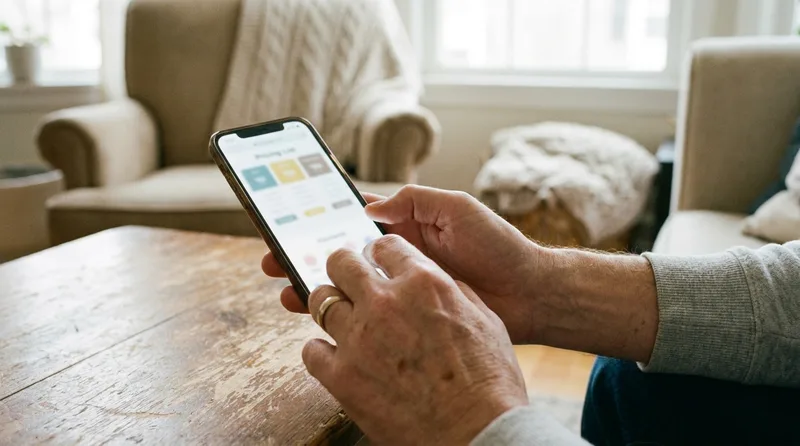 Patient checking dental treatment pricing on a smartphone before booking