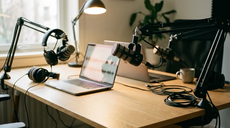Podcast recording setup for dental practice management shows