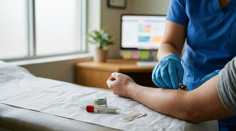 Blood draw tube used to test thyroid hormone levels for thyroid and weight gain