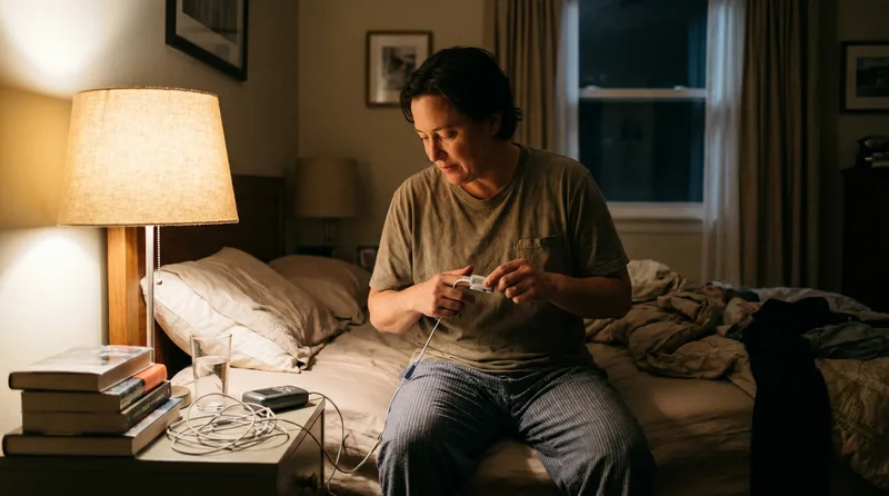 Adult preparing for a home sleep study ordered by a physician