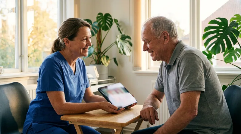Dentist and patient discussing whether a bone graft is needed during a calm consultation