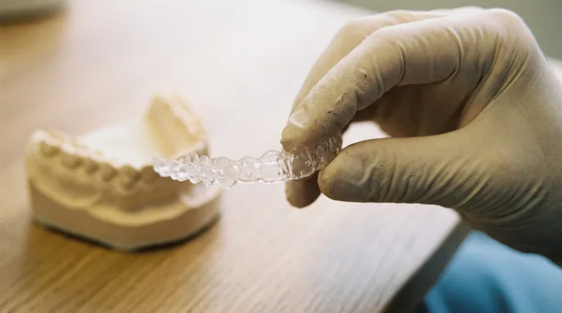 Clear aligner tray with molded spaces for Invisalign attachments
