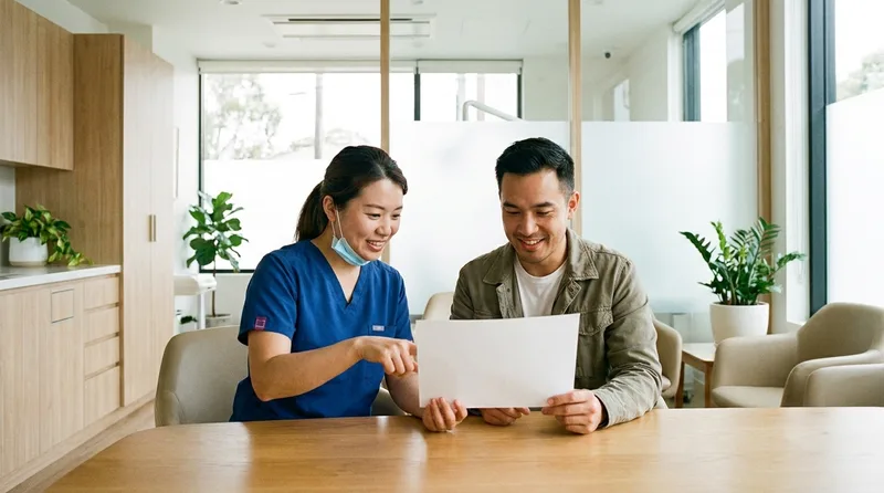 Dentist reviewing a full smile makeover plan with a patient