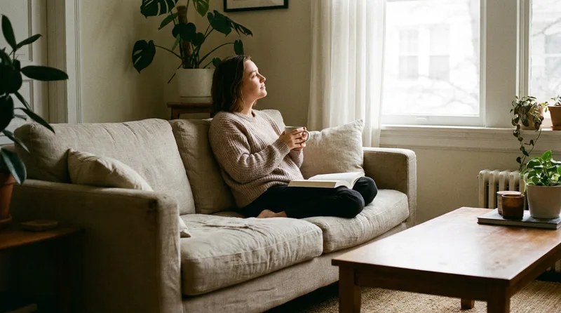 Person resting comfortably at home the day after a root canal