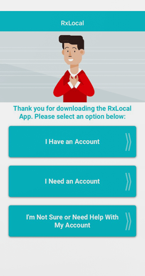 RX Local app shown on a smartphone