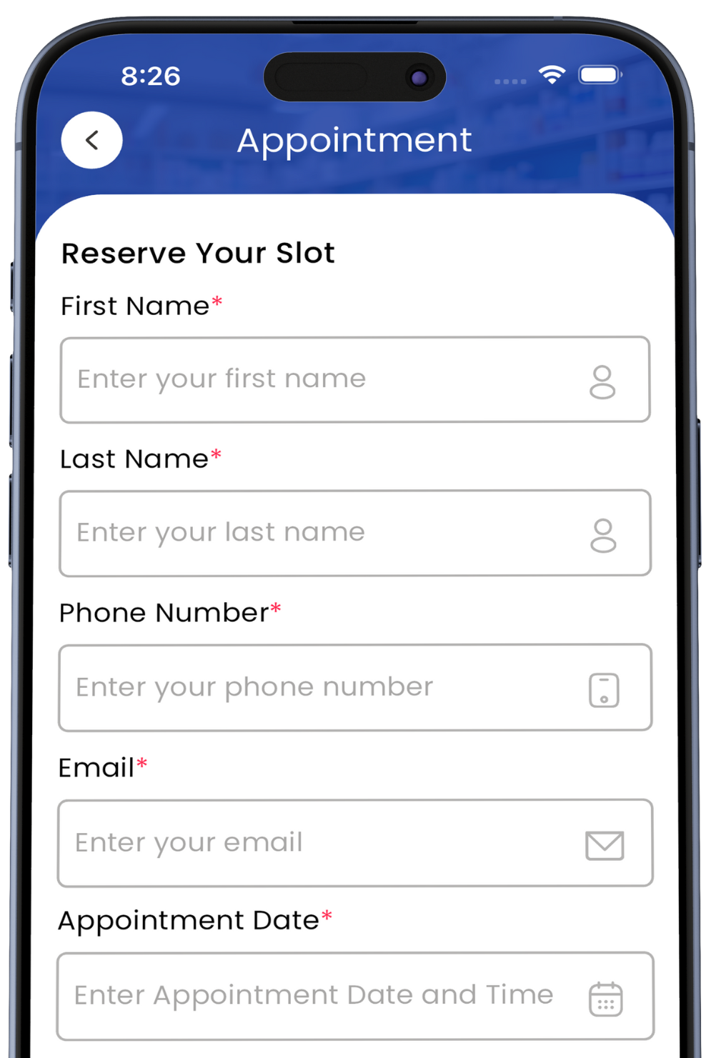 Mobile app screenshot showing refill